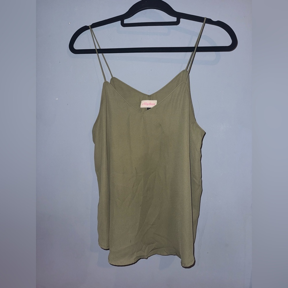 Alythea Dark Green Double Layered Camisole Top, large